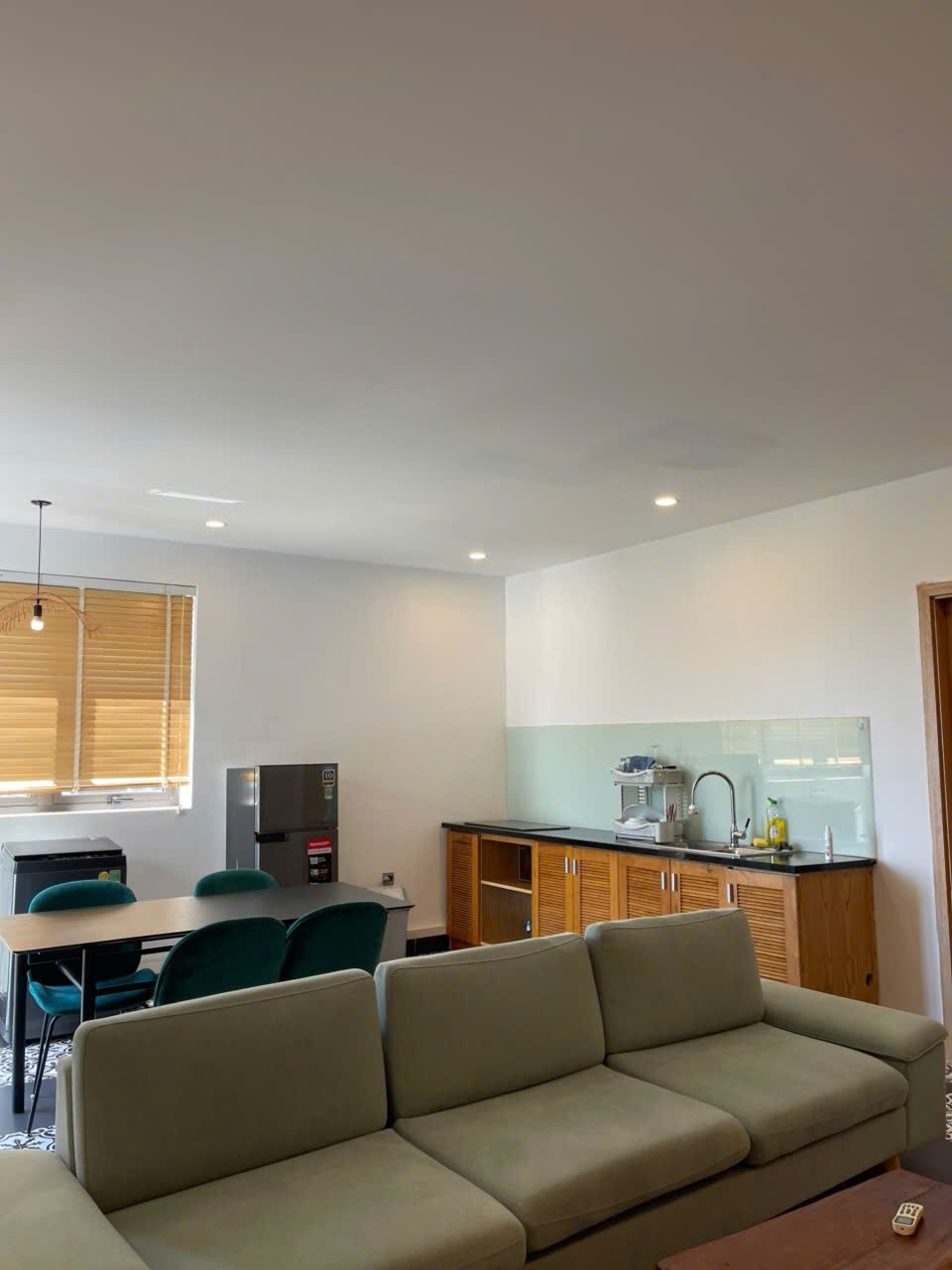 One-bedroom, Building B: Living room and kitchen