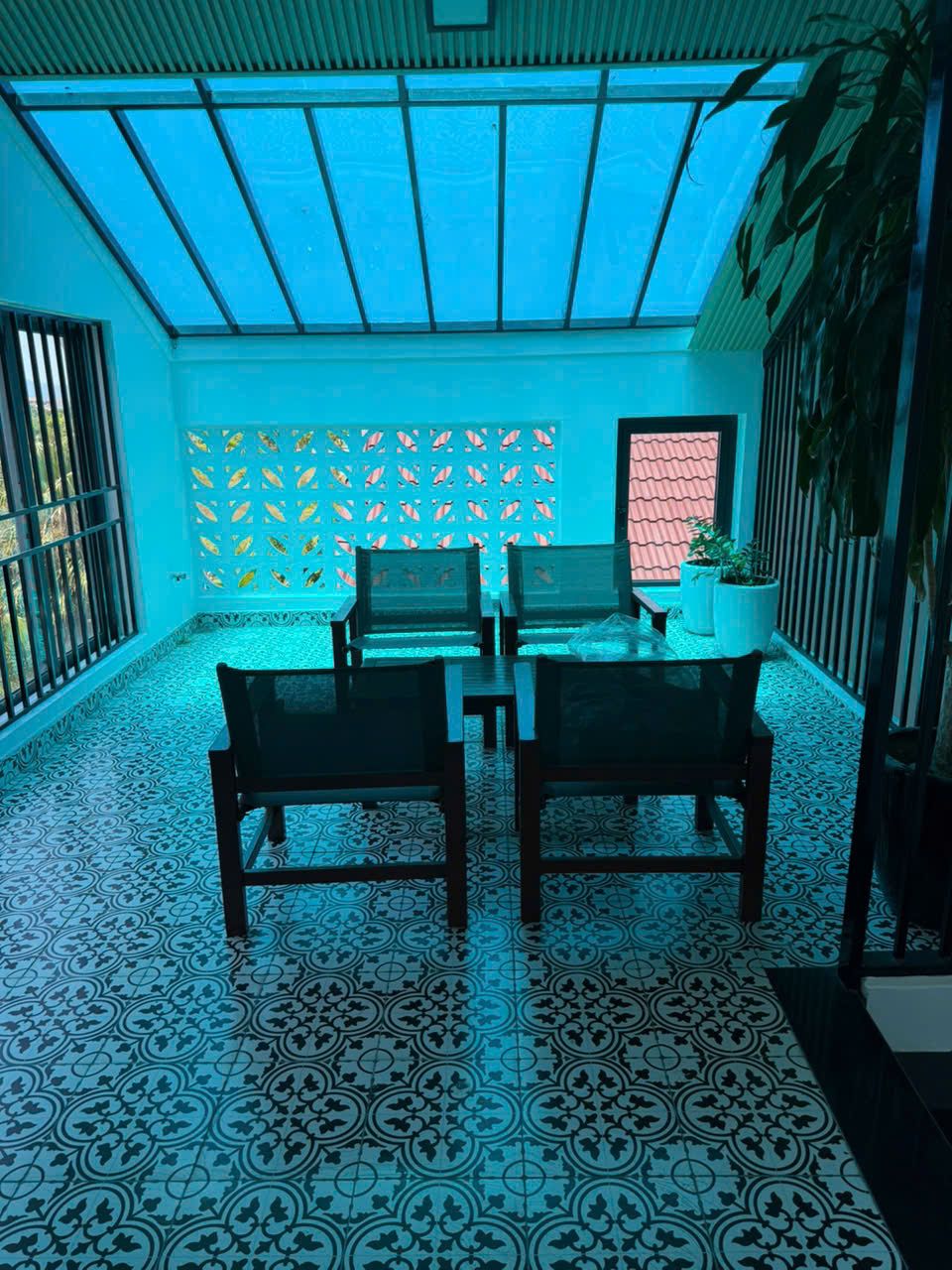 Top-floor two-bedroom, Building A: Covered terrace