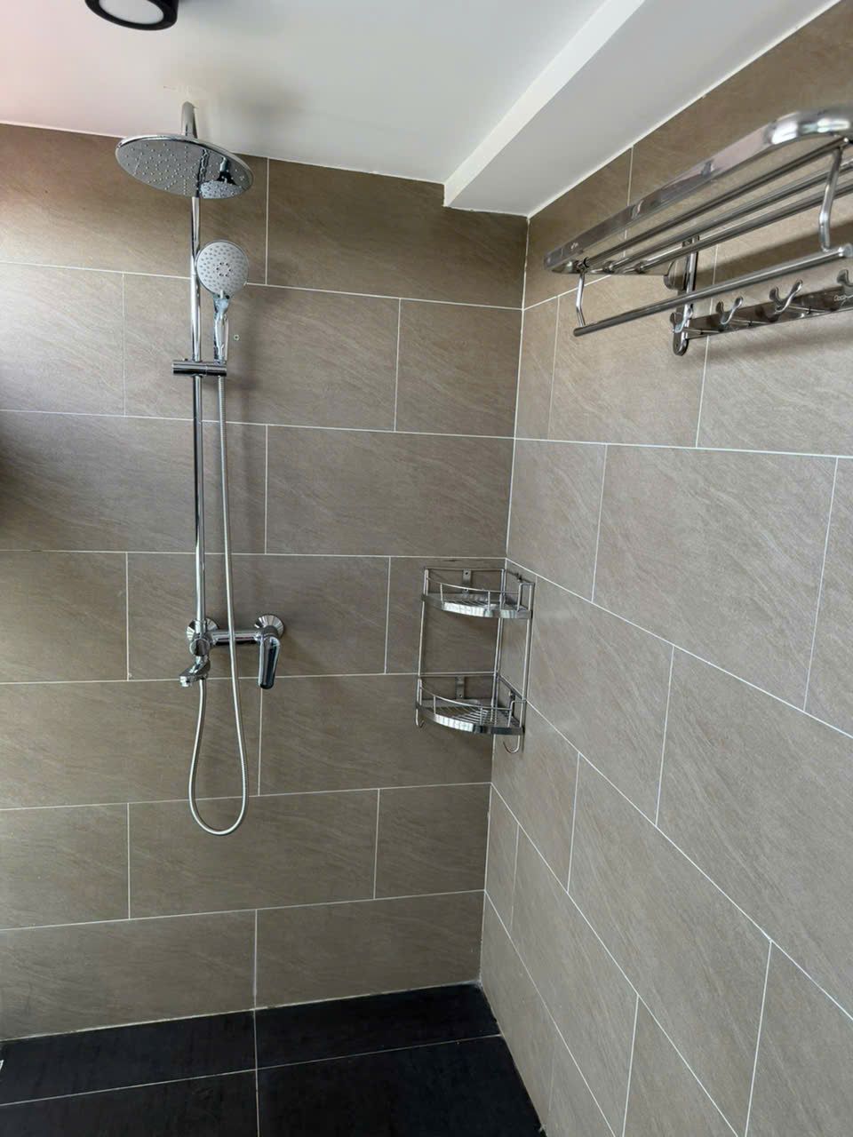 Top-floor two-bedroom, Building A: Walk-in shower